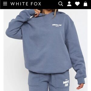 EUC white Fox vol 3 blue hoodie size s/m